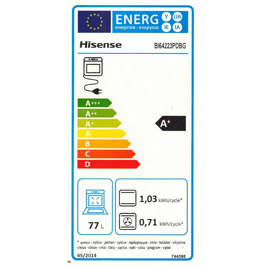 Hisense BI64223PDBG - Étiquette énergie
