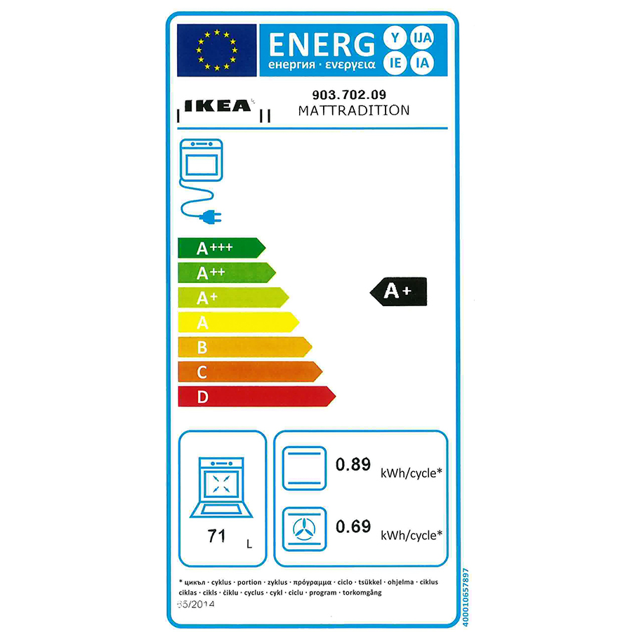 Ikea Mattradition 903.702.09 - Étiquette énergie