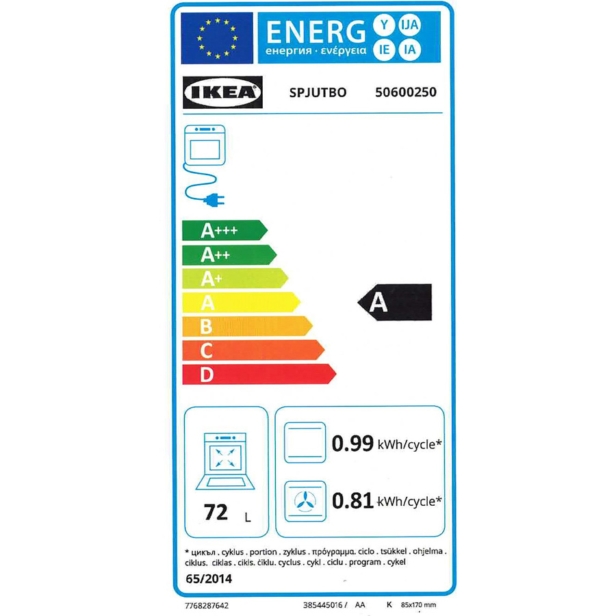 Ikea Spjutbo 506.002.50 - Étiquette énergie