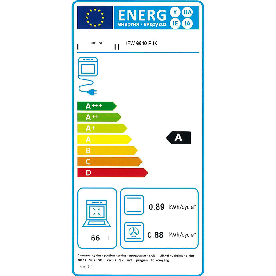Indesit IFW6540PIX - Étiquette énergie