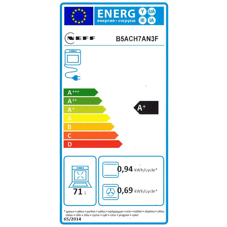 Neff B5ACH7AN3F - Étiquette énergie