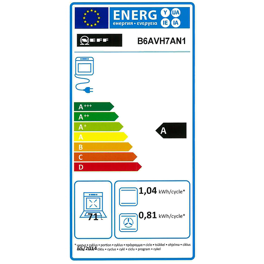 Neff B6AVH7AN1 - Étiquette énergie