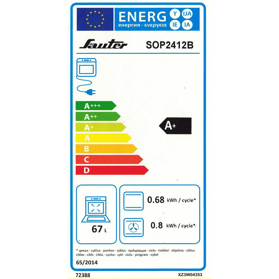 Sauter SOP2412B - Étiquette énergie