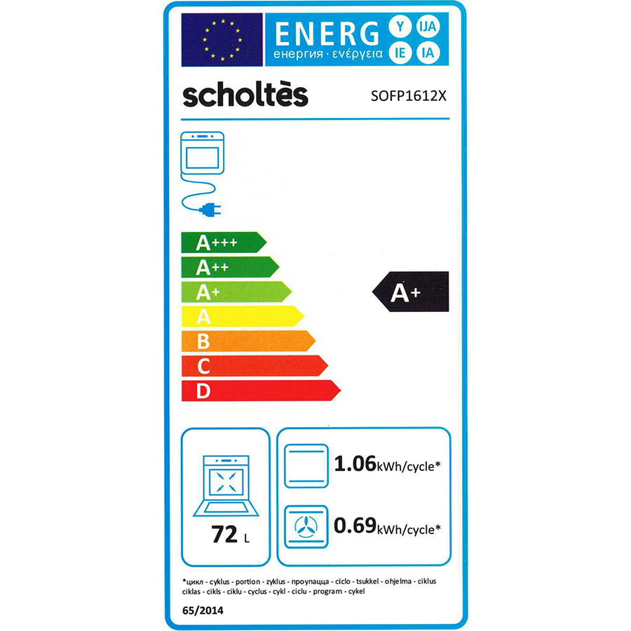Scholtès SOFP1612X - Étiquette énergie