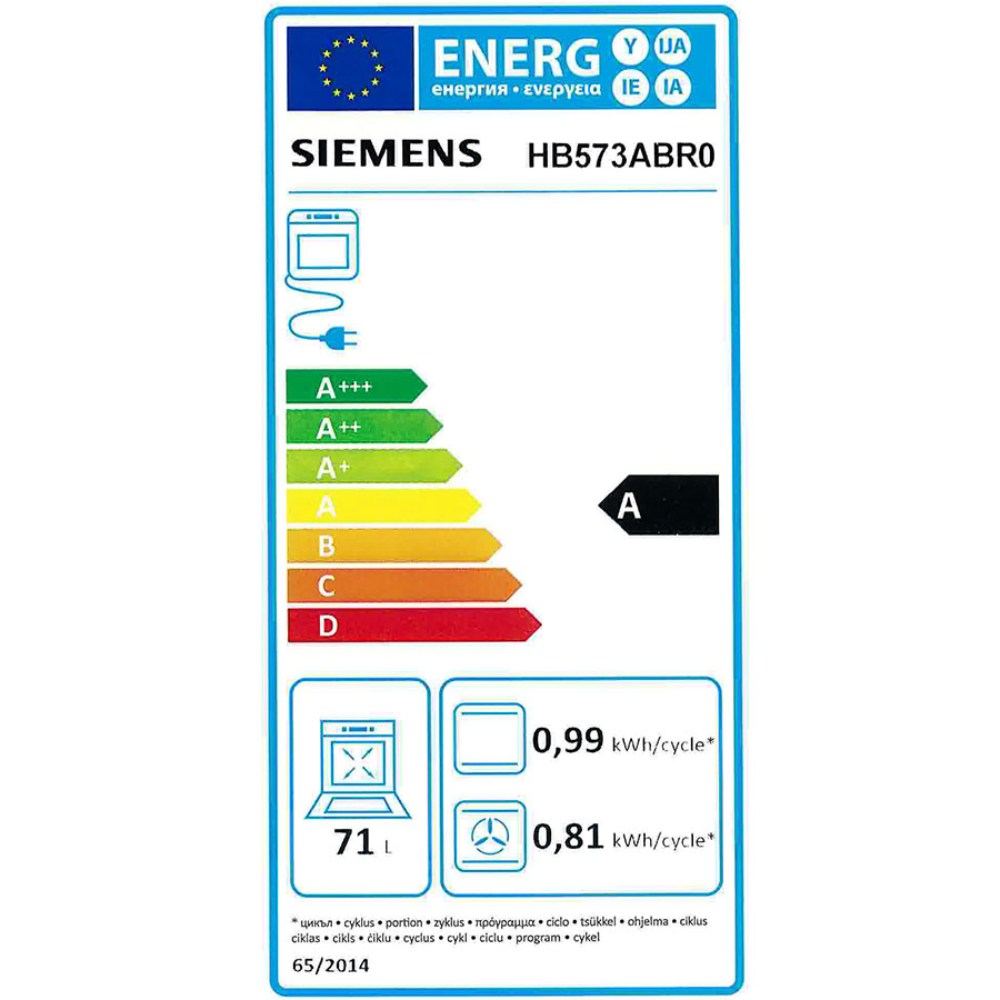 Siemens HB573ABR0(*49*) - Étiquette énergie