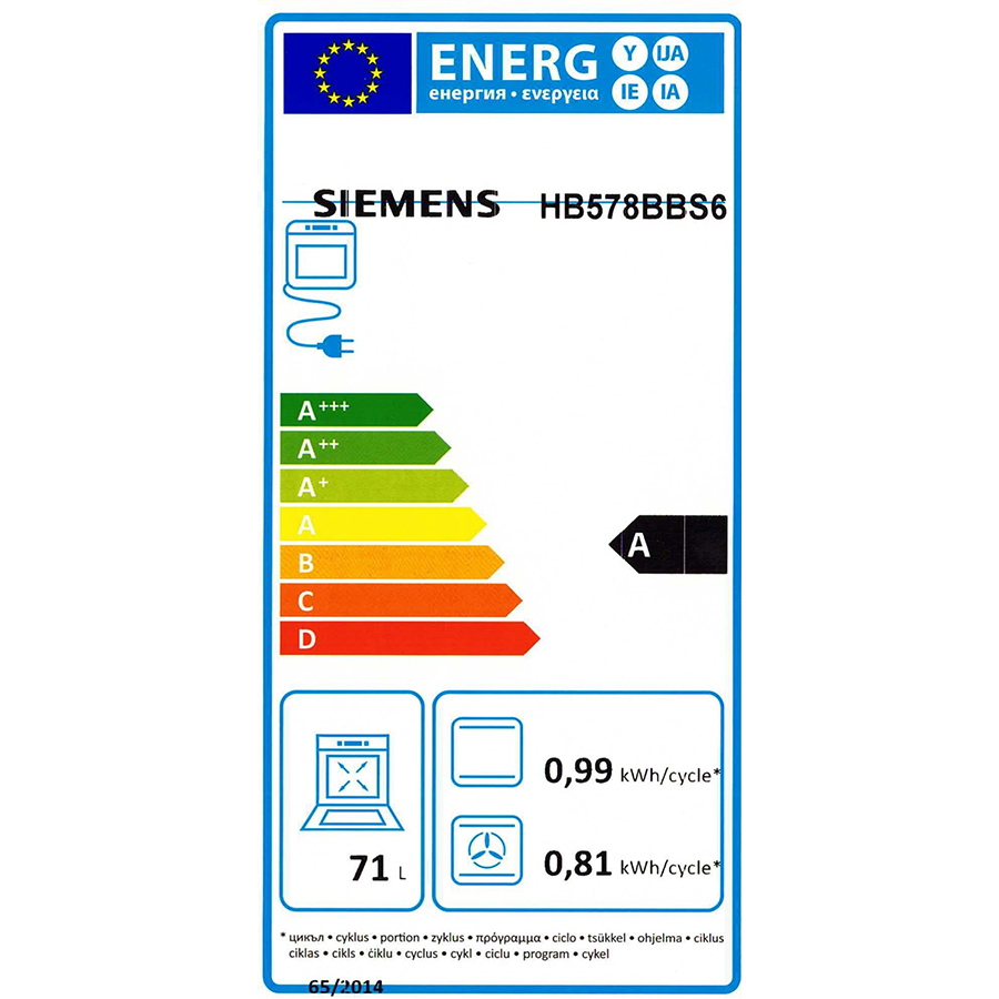 Siemens HB578BBS6 - Étiquette énergie