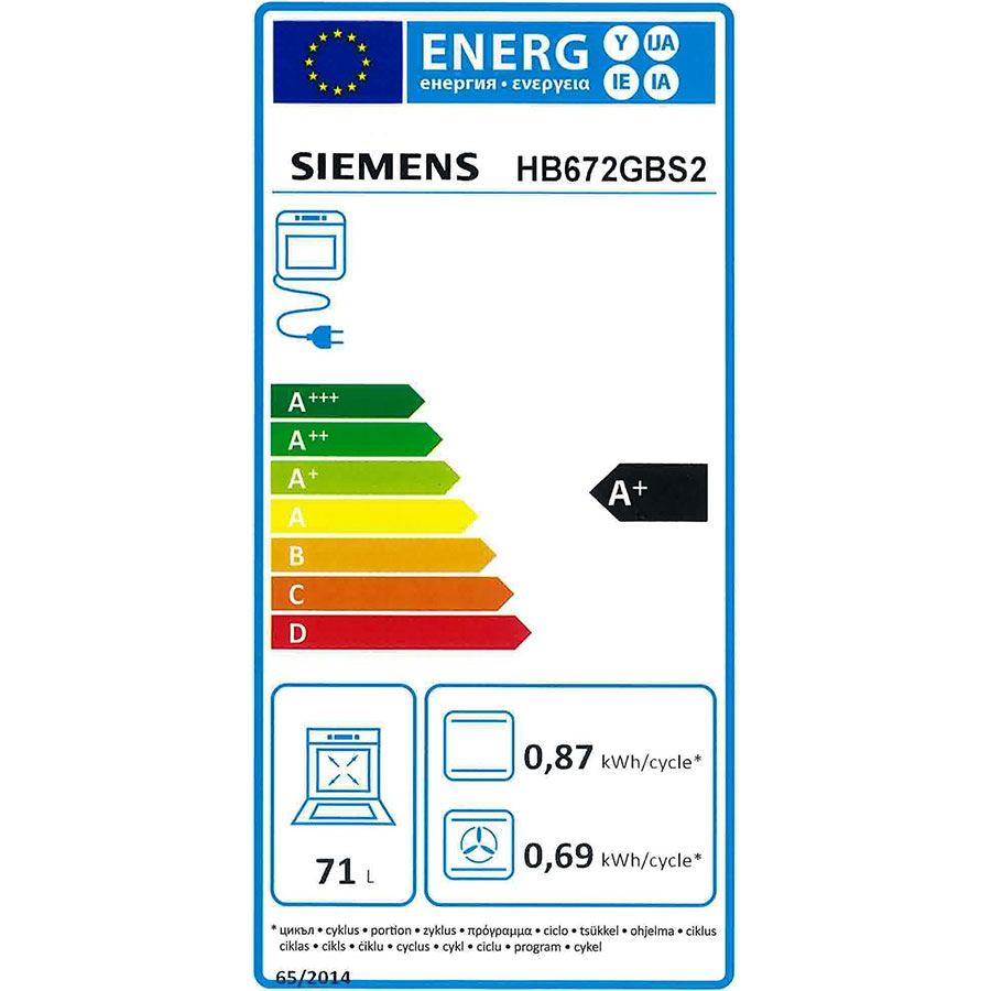 Siemens HB672GBS2(*54*) - Étiquette énergie