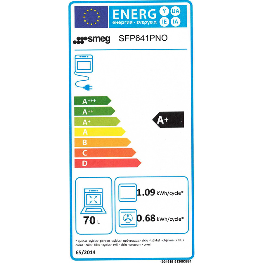 Smeg SFP641PNO - Étiquette énergie