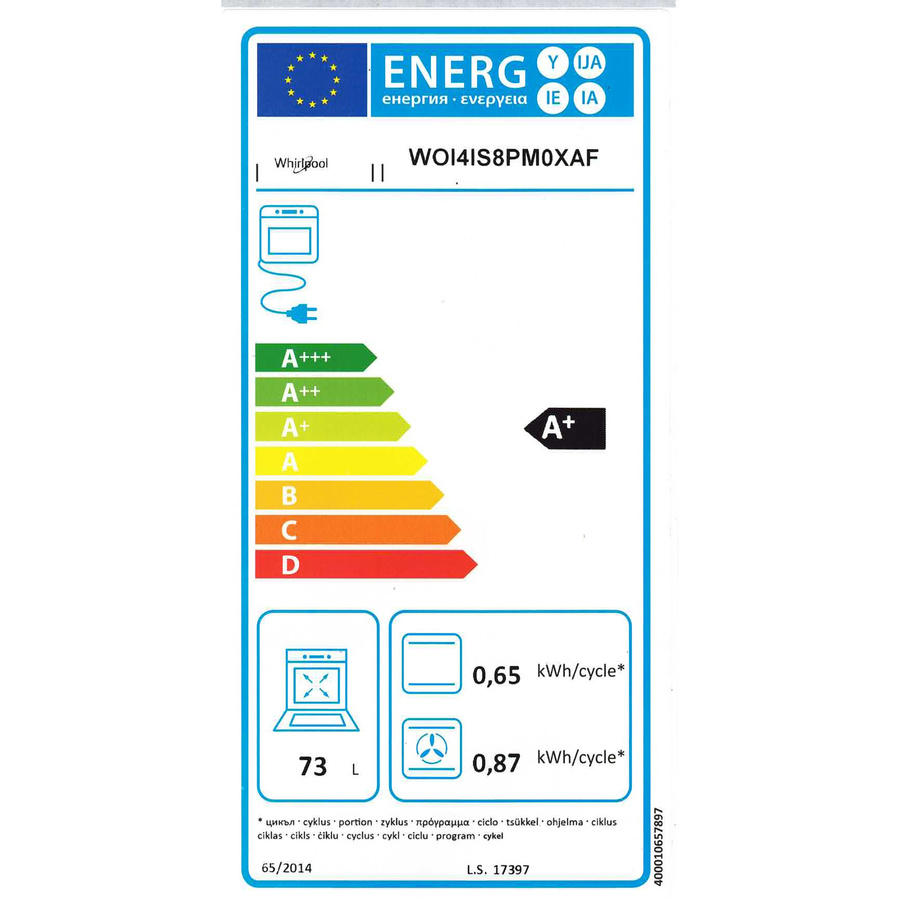Whirlpool WOI4IS8PM0XAF - Étiquette énergie