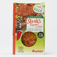 Auchan Envie de veggie Steaks légumes du soleil tomates courgettes poivrons aubergines