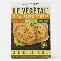 Monoprix Le végétal Galettes panées sarrasin boulgour poireaux