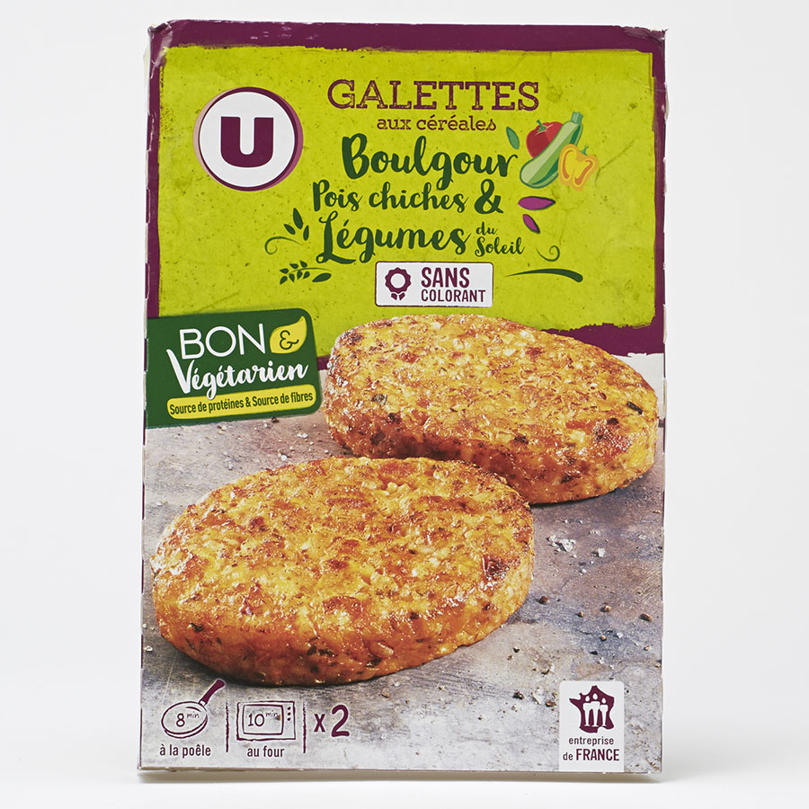 U Galettes aux céréales boulgour pois chiches & légumes du soleil - 