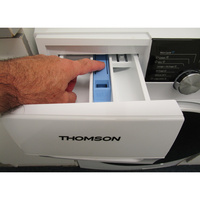 Thomson (Darty) THWD86140WH3 - Bouton de retrait du bac à produits