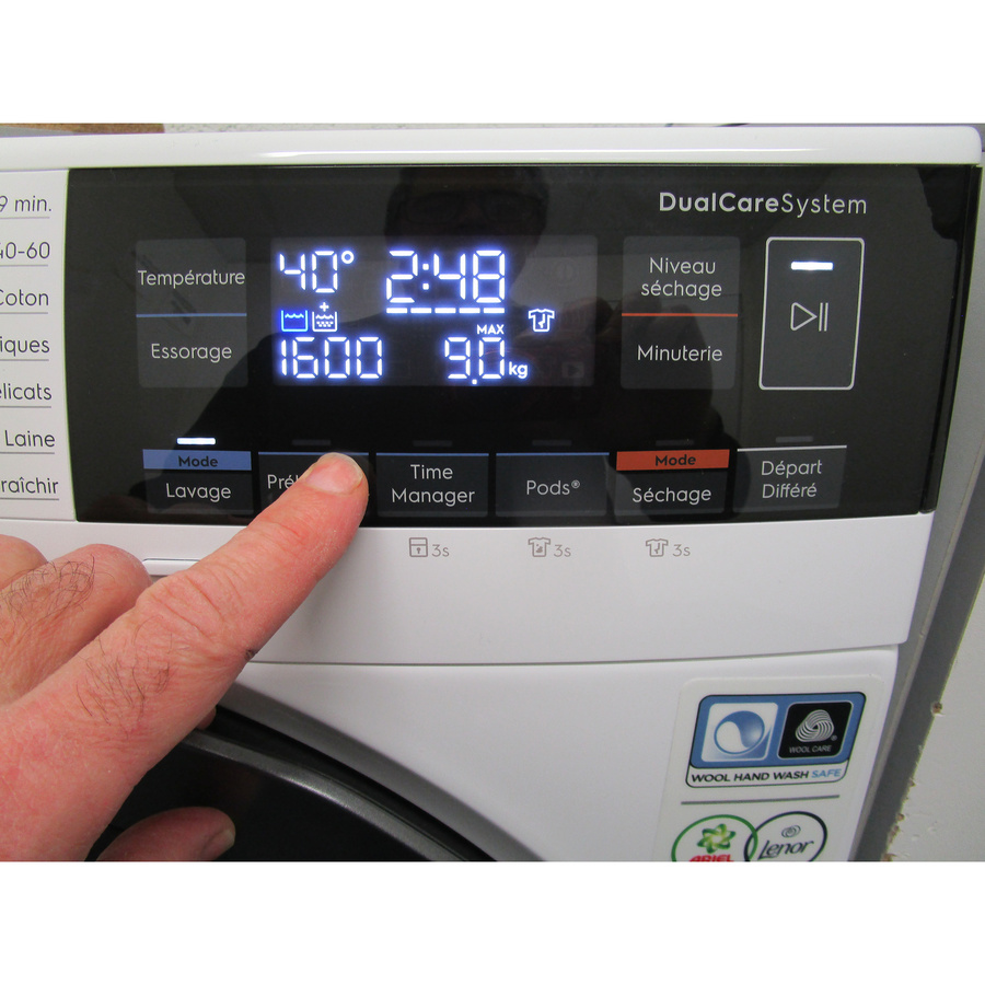 Electrolux EW7W3924SV - Afficheur et touches d'options
