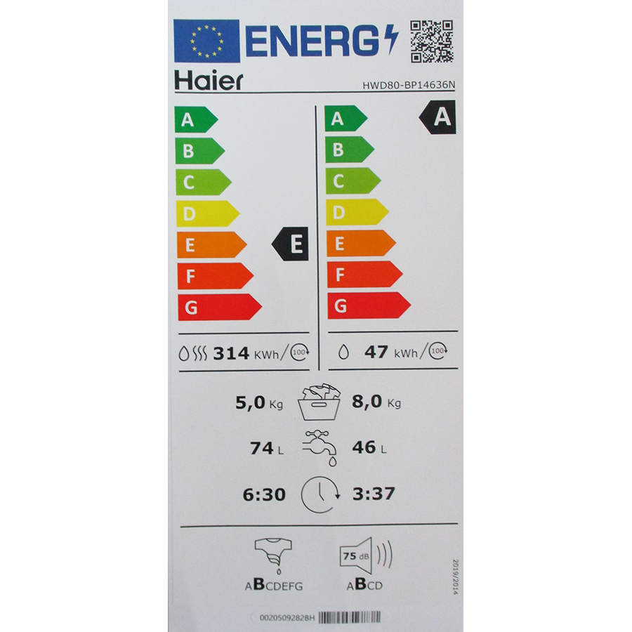 Haier HWD80-BP14636N FR  - Étiquette énergie