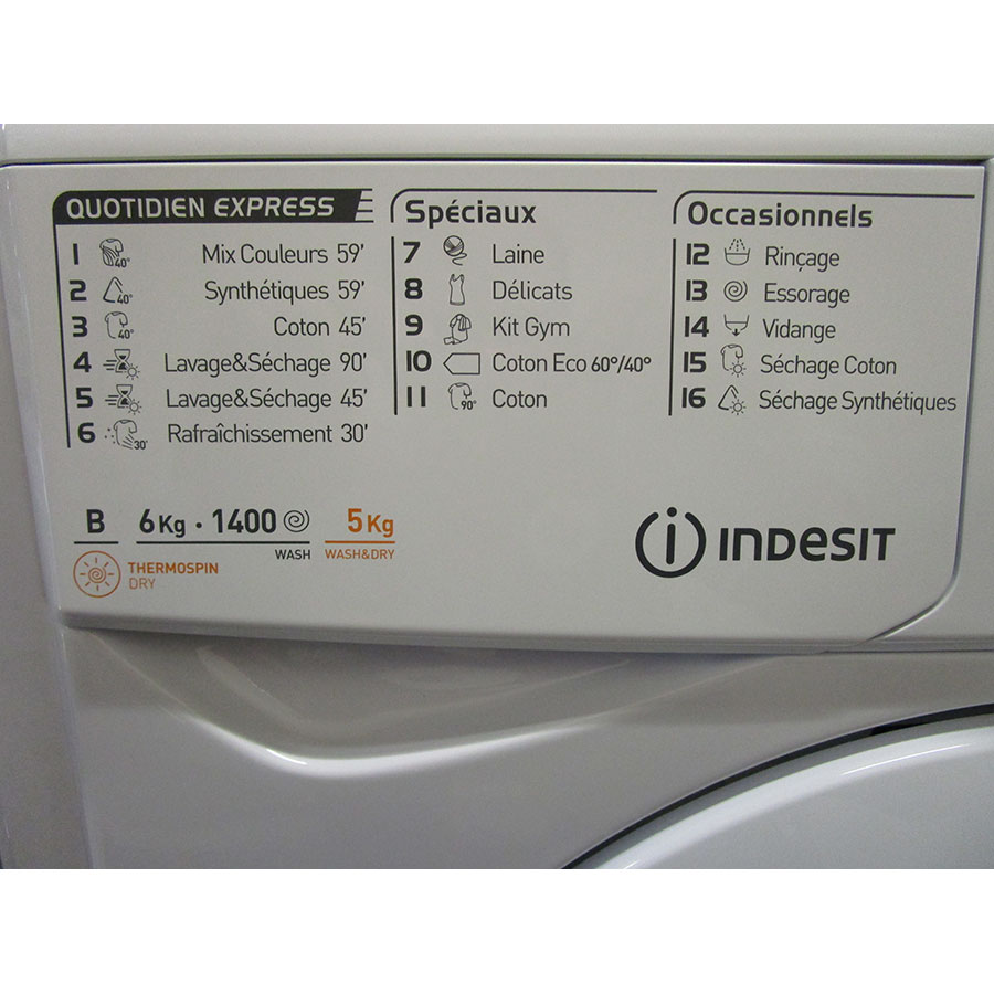 Test Indesit EWDC6145W FR - Lave-linge séchant - UFC-Que Choisir