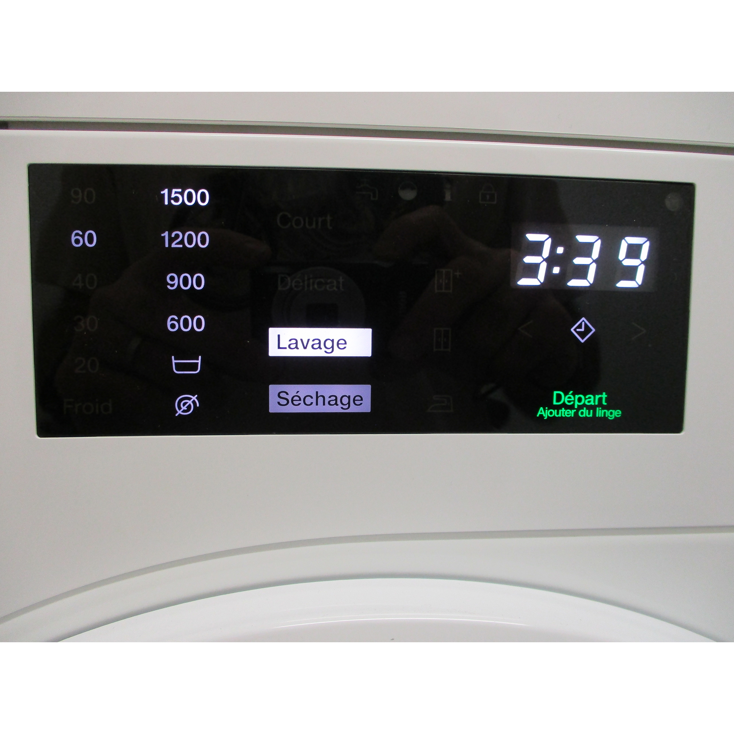 Miele WTD163 WCS - Afficheur et touches d'options