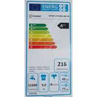 Indesit MTWED91483WKFR - Étiquette énergie
