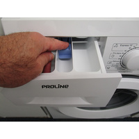 Proline (Darty) FP6120DWH - Bouton de retrait du bac à produits