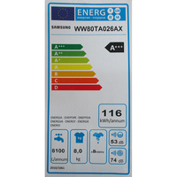Samsung WW80TA026AX - Étiquette énergie