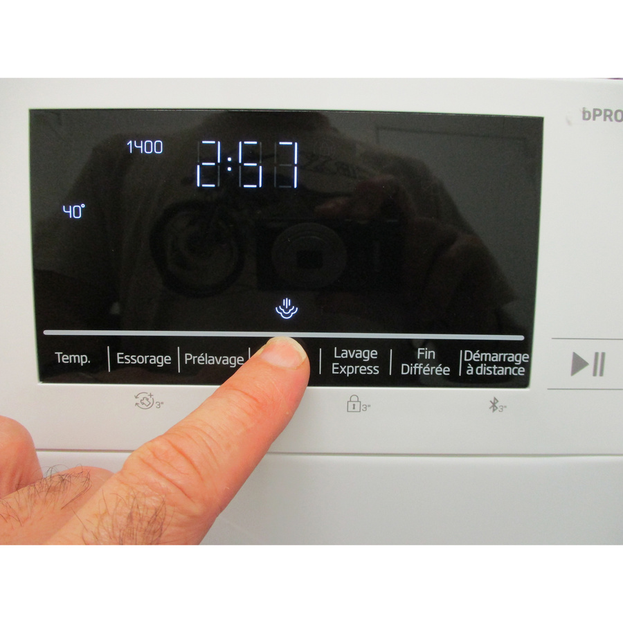 Beko B5WFT59419W FiberCatcher - Afficheur et touches d'options