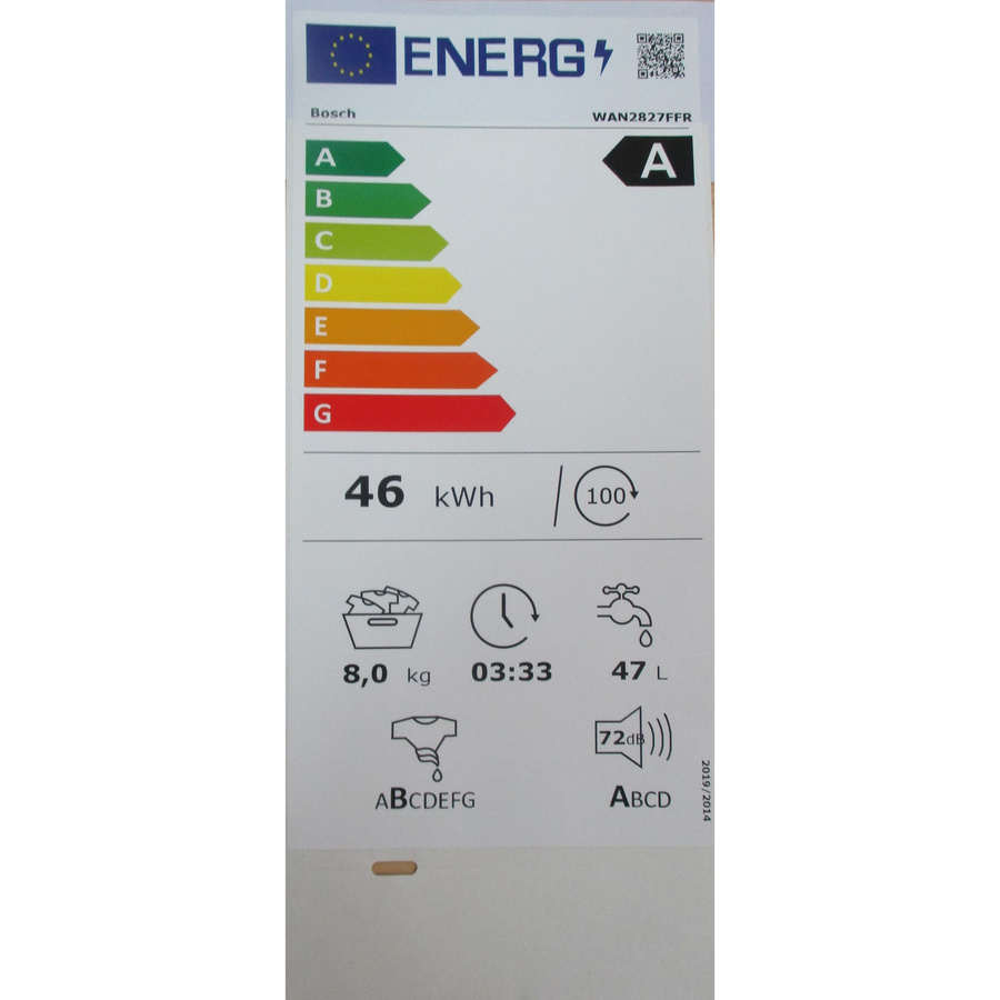 Bosch WAN2827FFR - Étiquette énergie