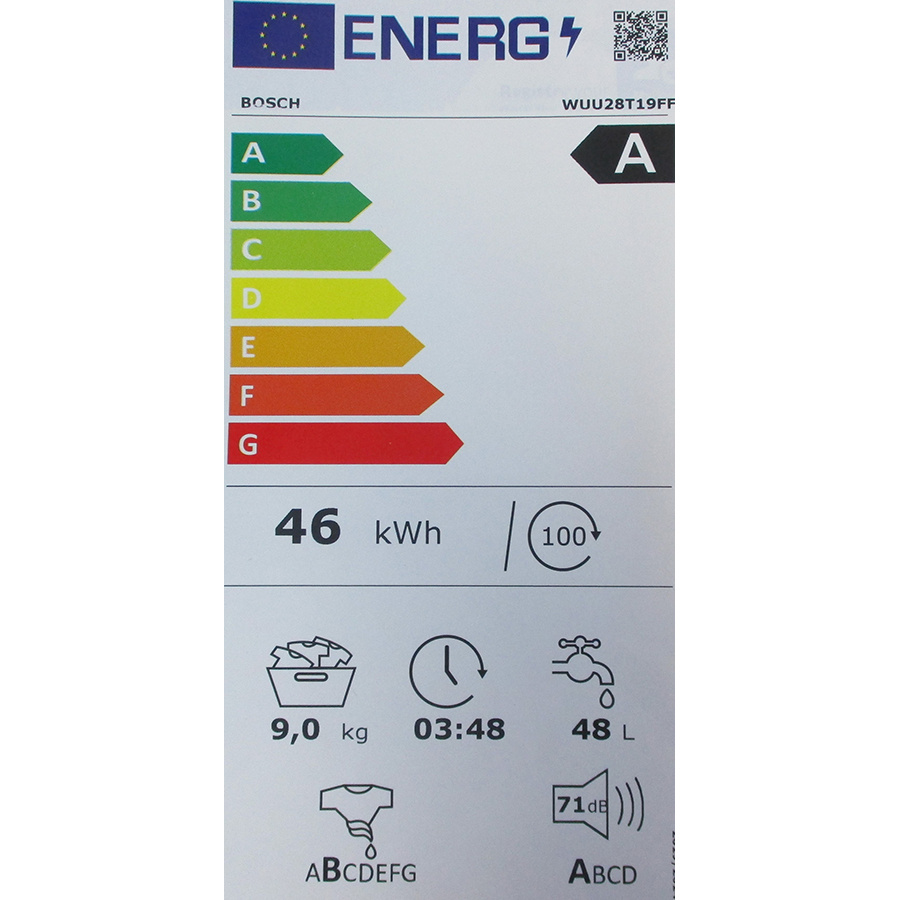 Bosch WUU28T19FF - Étiquette énergie