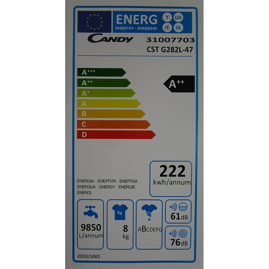 Candy CSTG282L-47 - Étiquette énergie