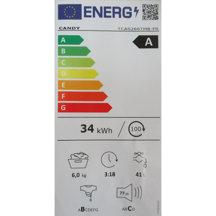 Candy TCAS266TM8-FR - Étiquette énergie