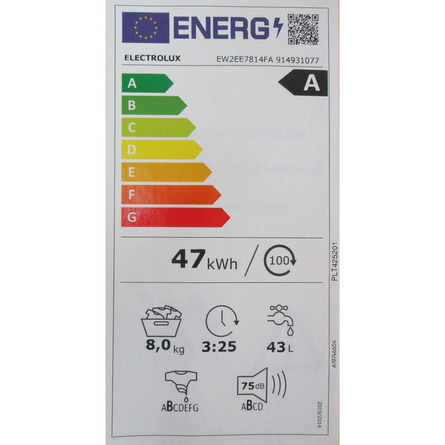 Electrolux EW2EE7814FA - Étiquette énergie