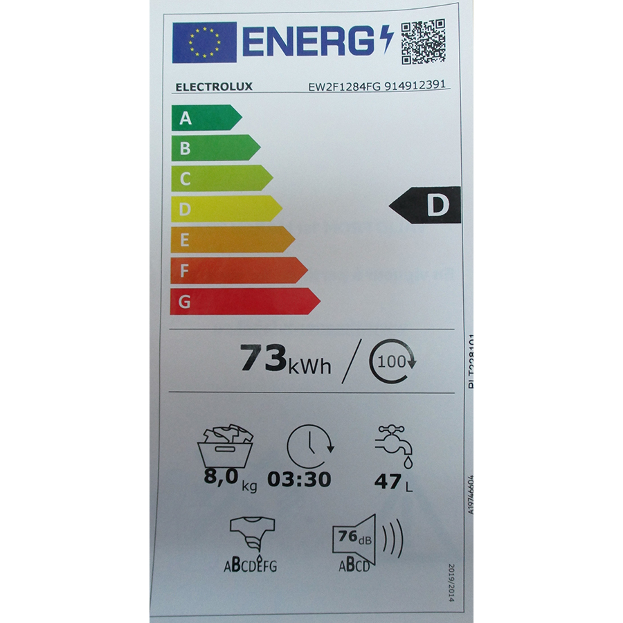 Electrolux EW2F1284FG - Nouvelle étiquette énergie