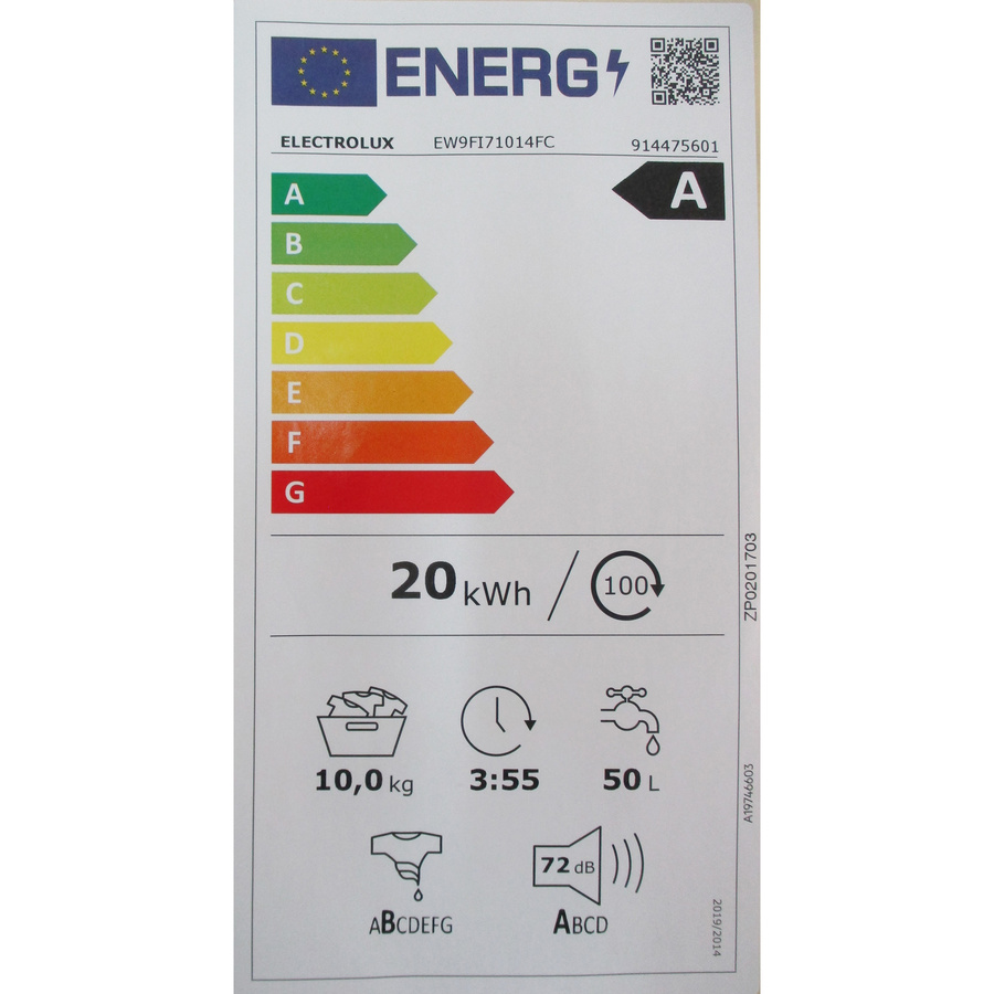 Electrolux EW9FI71014FC - Étiquette énergie