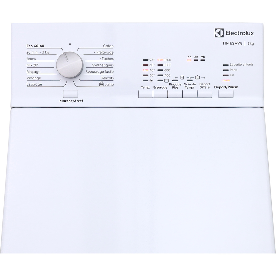 Electrolux EWQ6412B - Bandeau de commandes