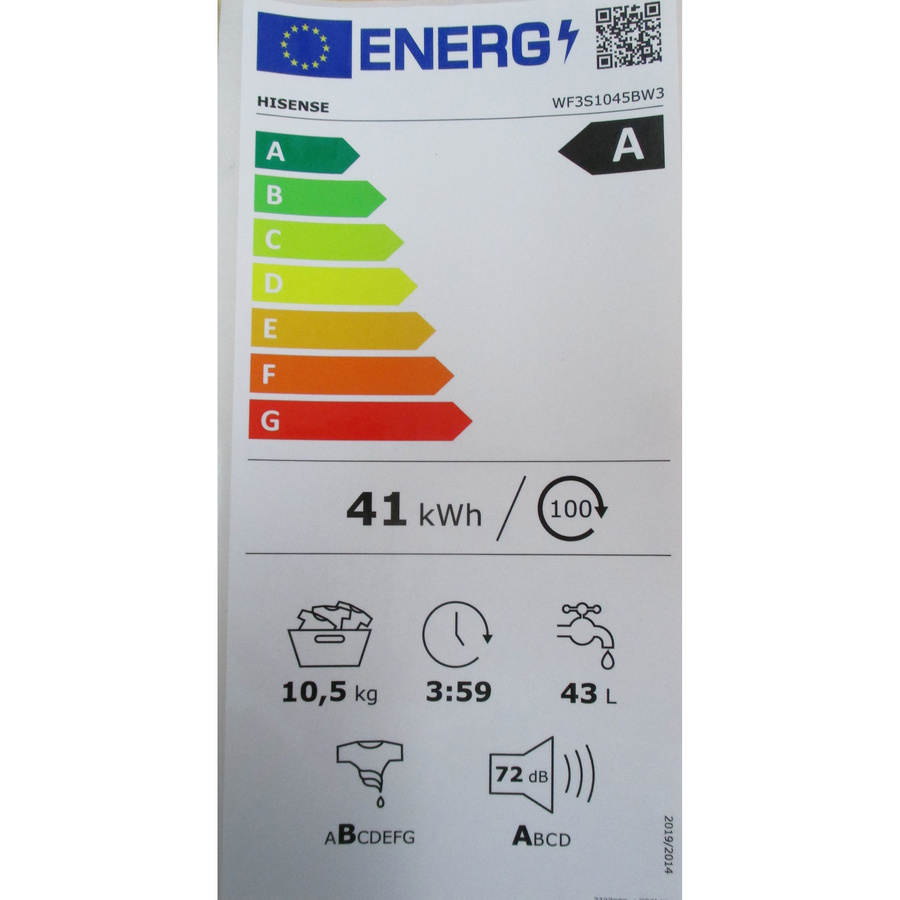 Hisense WF3S1045BW3 - Étiquette énergie