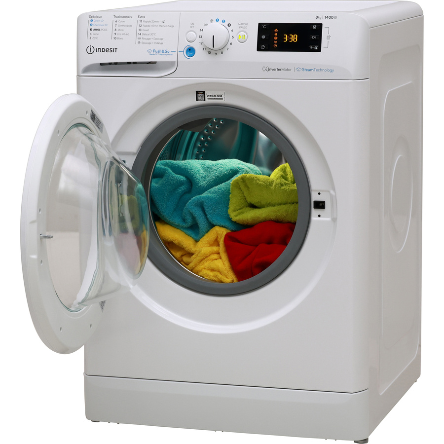 Indesit BWE81496XWVFR - Vue porte ouverte
