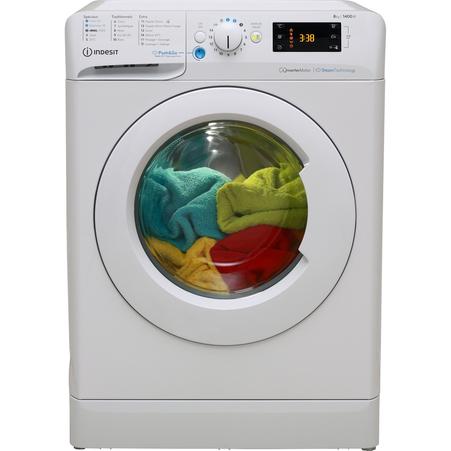 Indesit BWE81496XWVFR - Vue de face