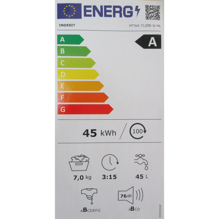 Indesit MTWA71296WFR - Étiquette énergie