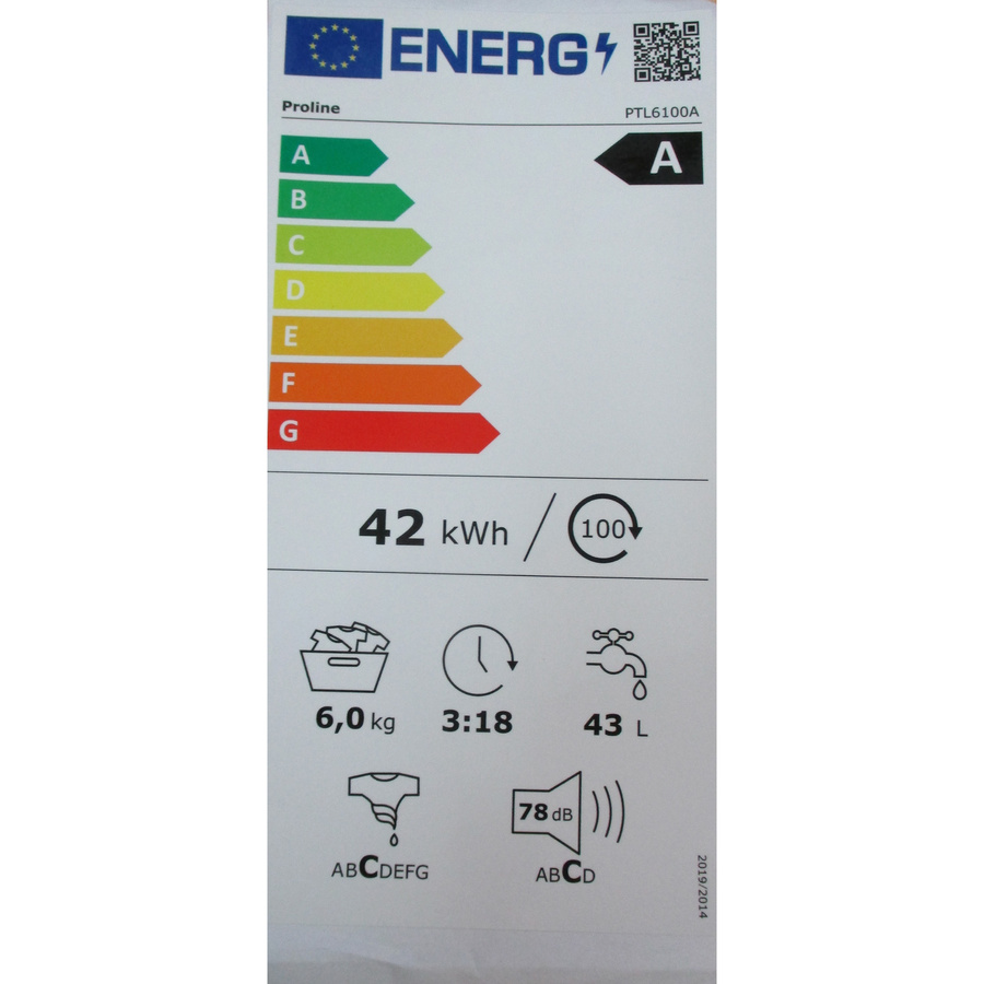 Proline (Darty) PTL6100A - Étiquette énergie