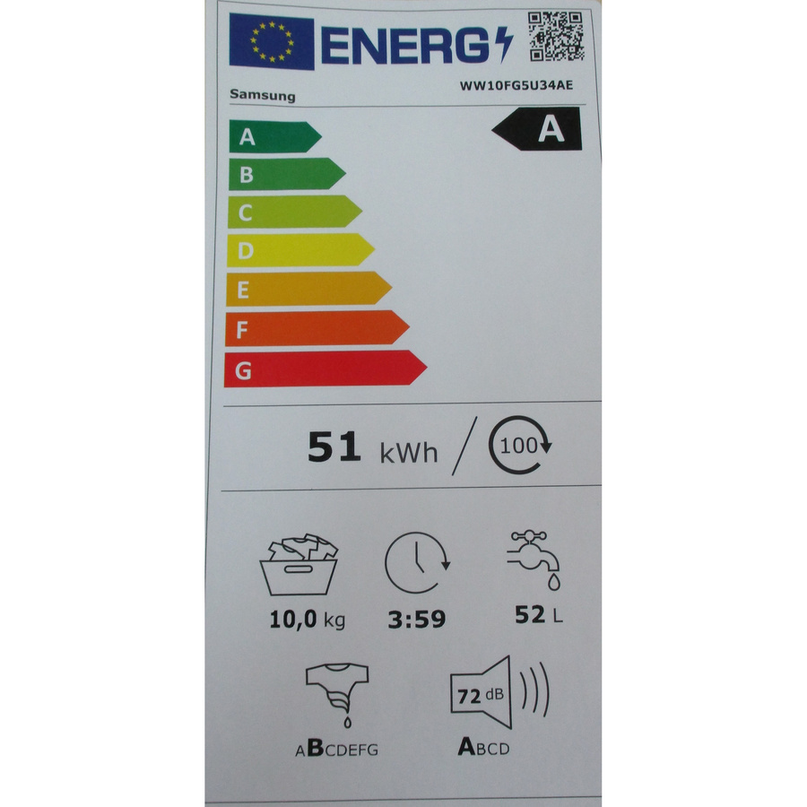 Samsung WW10FG5U34AEEF - Étiquette énergie