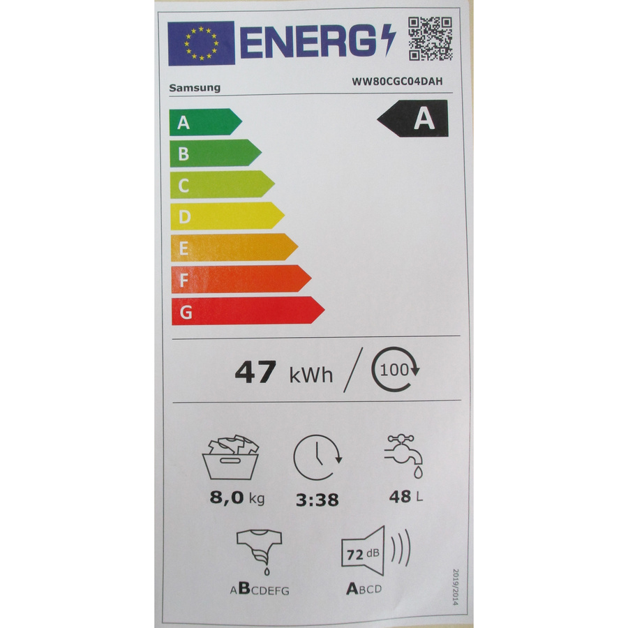 Samsung WW80CGC04DAH - Étiquette énergie