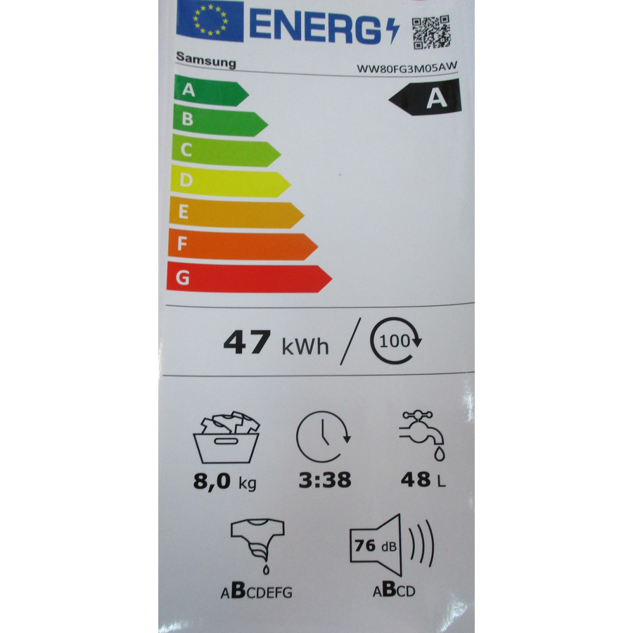 Samsung WW80FG3M05AW - Étiquette énergie