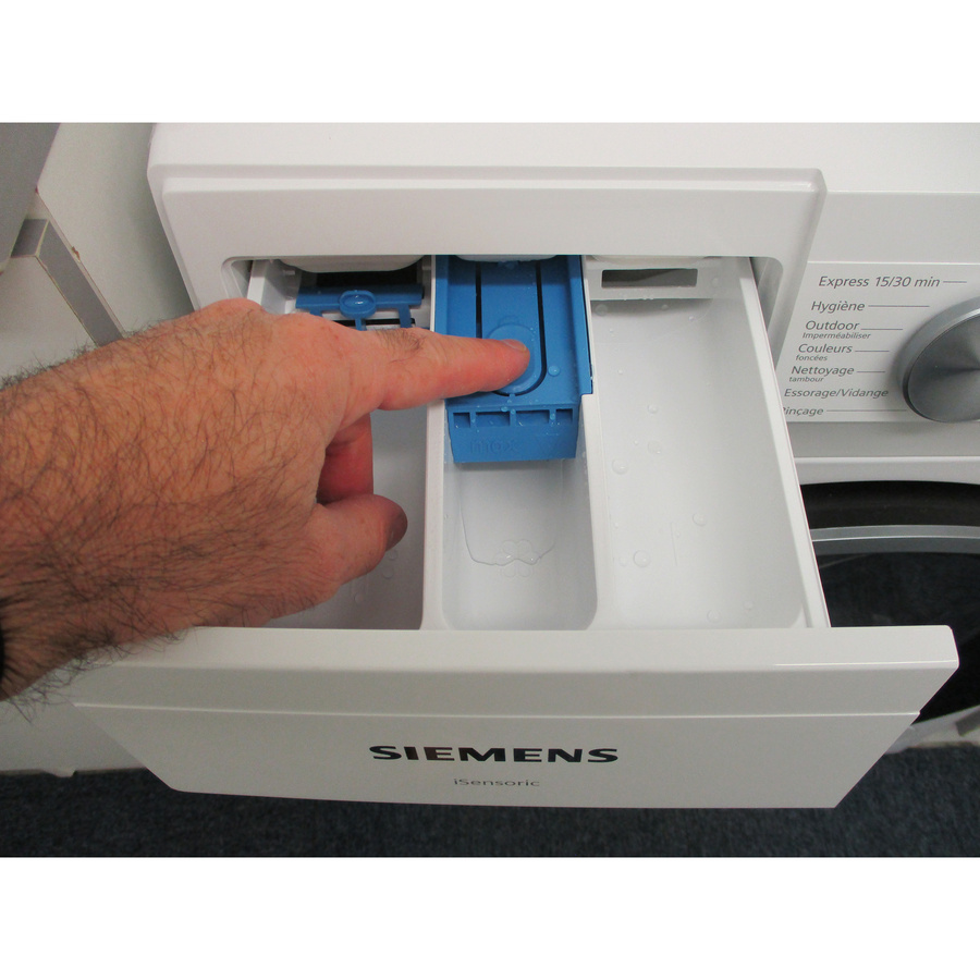 Siemens WG42G009FR - Bouton de retrait du bac à produits