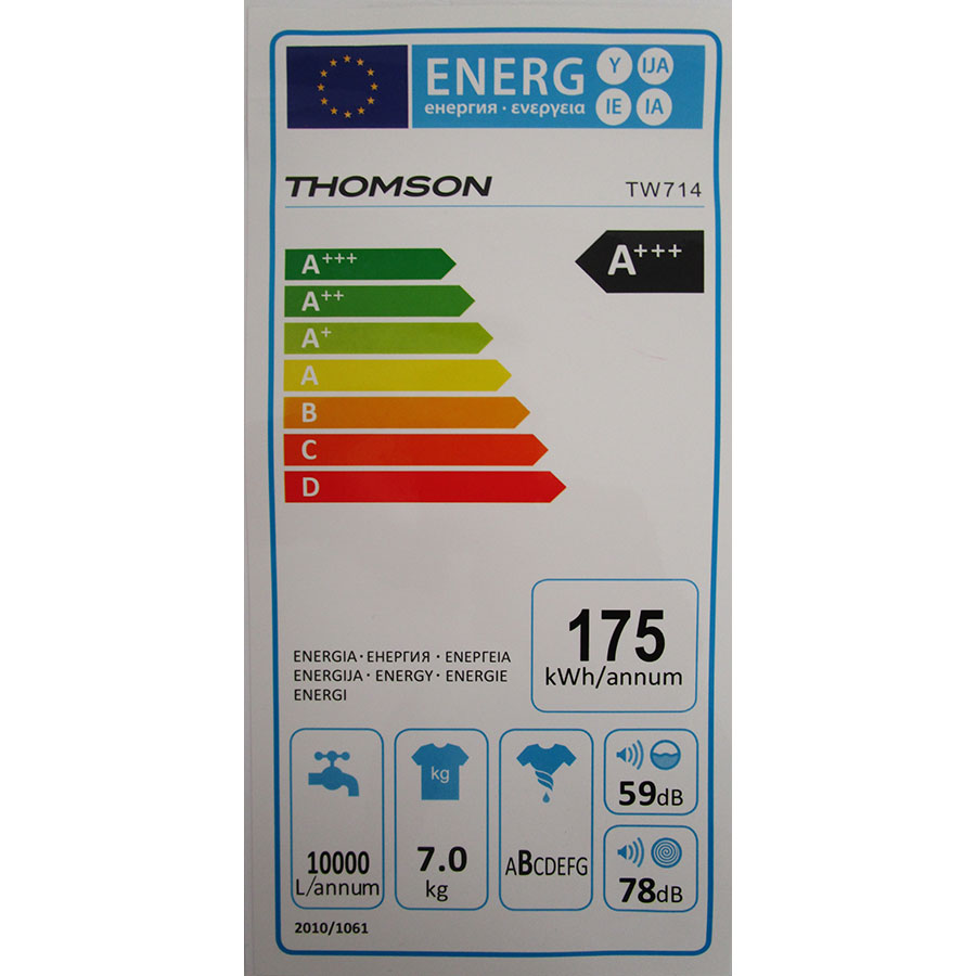 Thomson (Darty) TW714 - Étiquette énergie