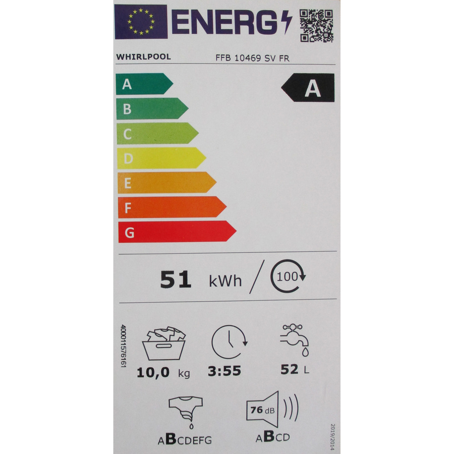 Whirlpool FFB10469SVFR - Étiquette énergie
