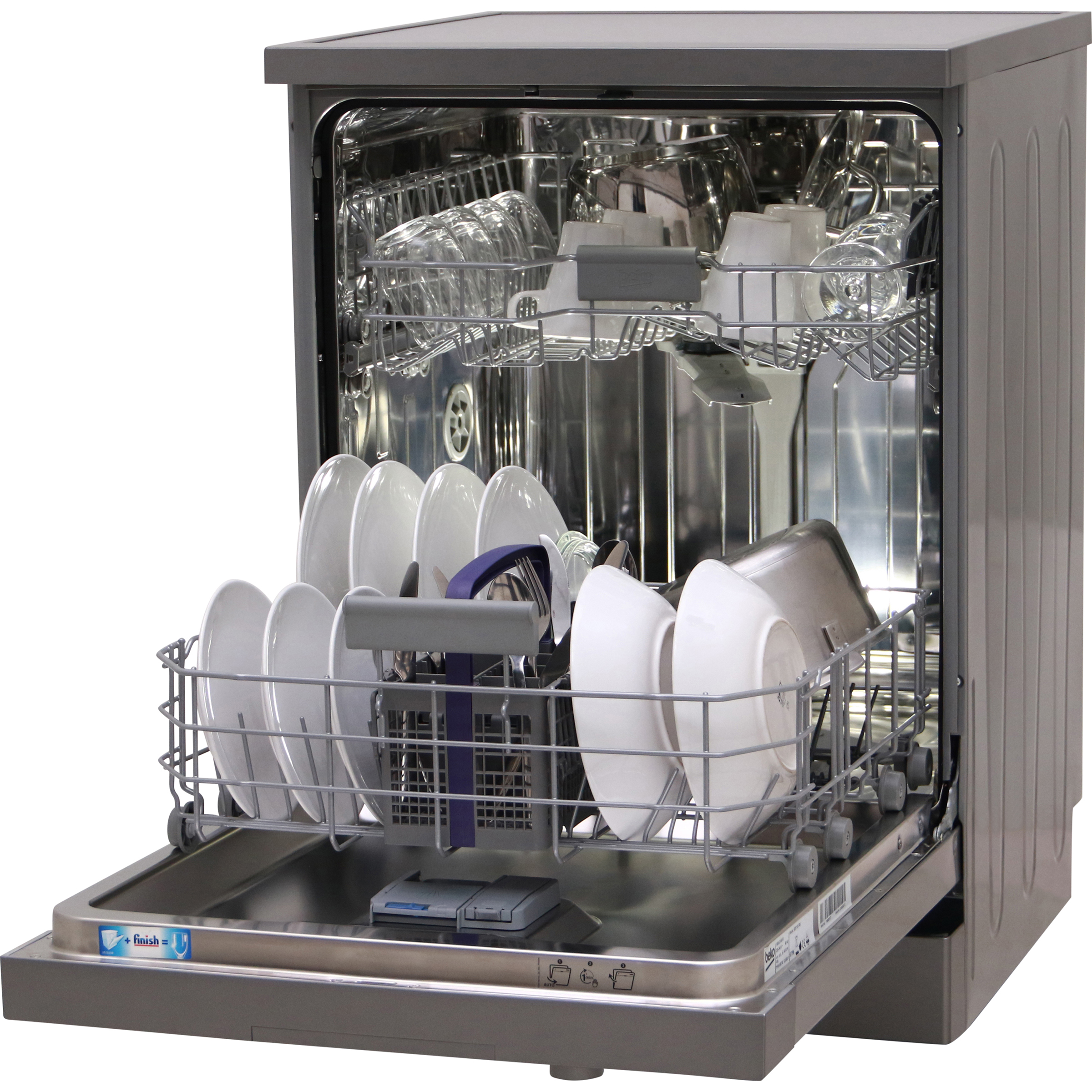 Beko BDF13V70S-13 - Vue de 3/4, porte ouverte