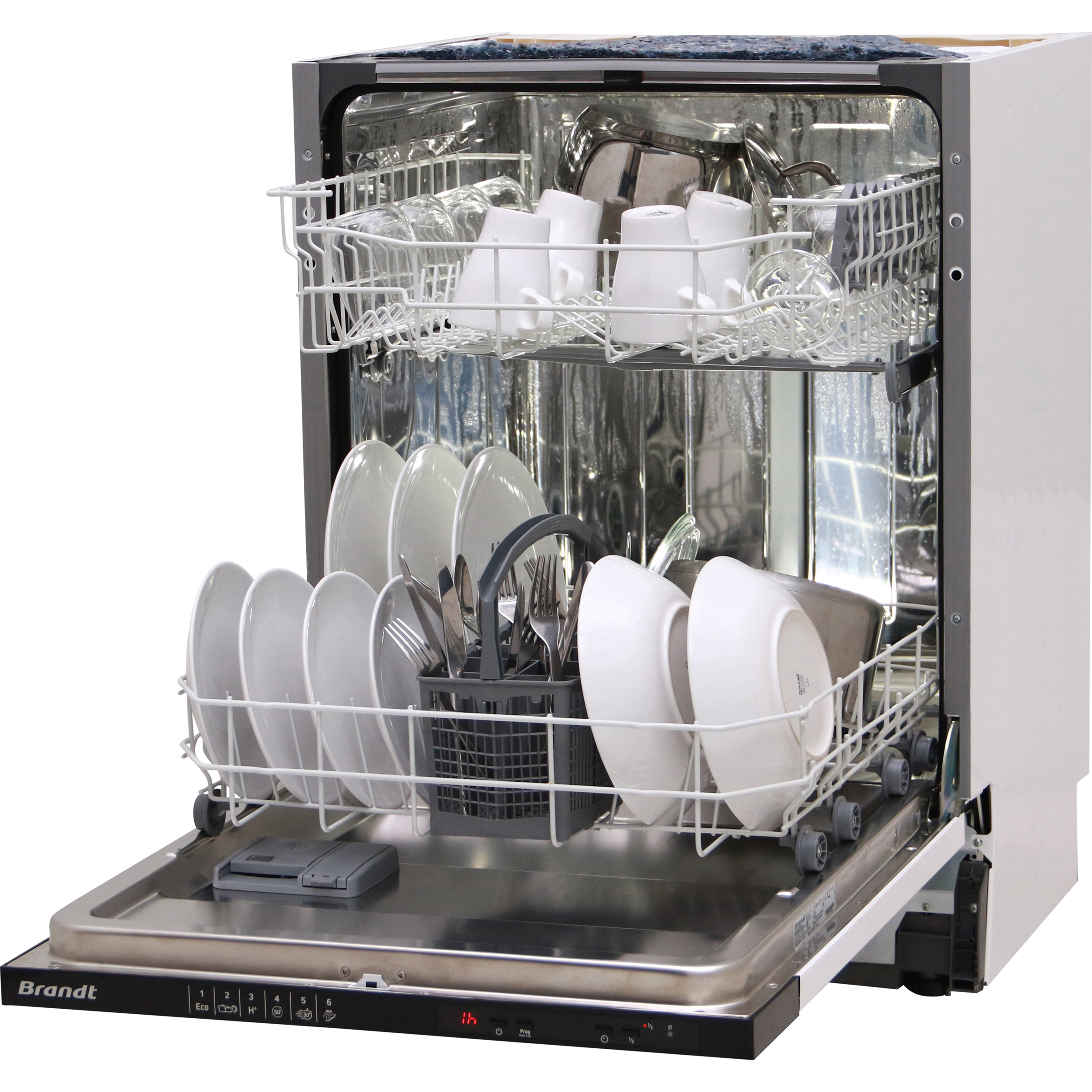 Brandt BDFI37EB - Vue de 3/4, porte ouverte