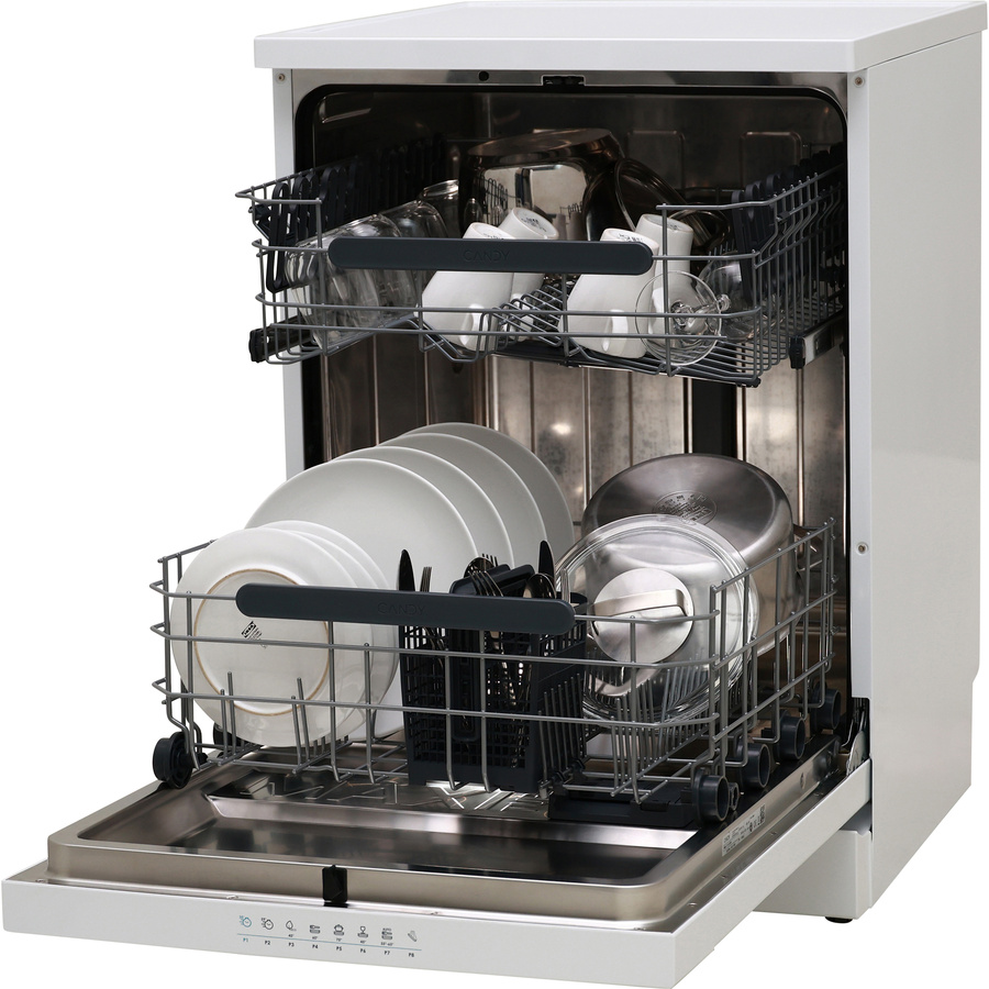 Candy CF5C4F0W - Vue de 3/4, porte ouverte