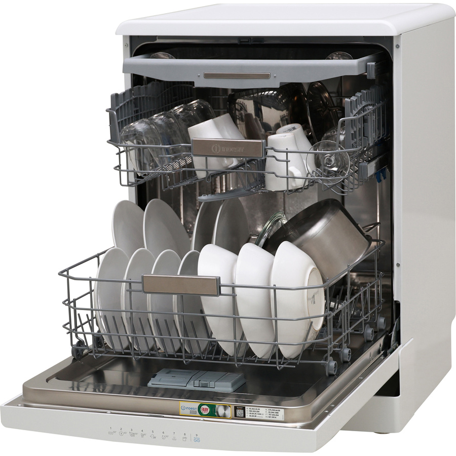 Indesit I0FD641A - Vue de 3/4, porte ouverte