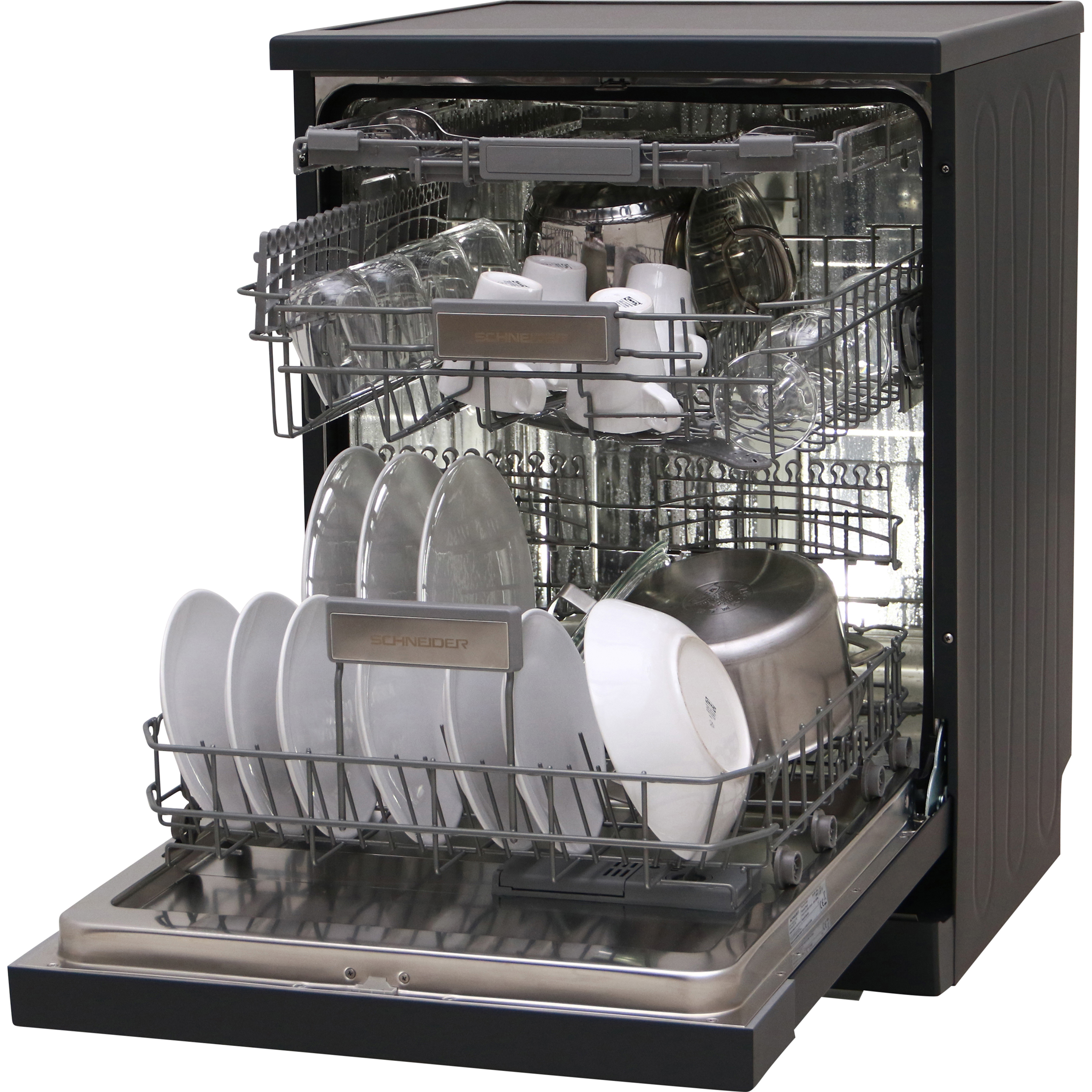 Schneider SCDW1542IDBM - Vue de 3/4, porte ouverte