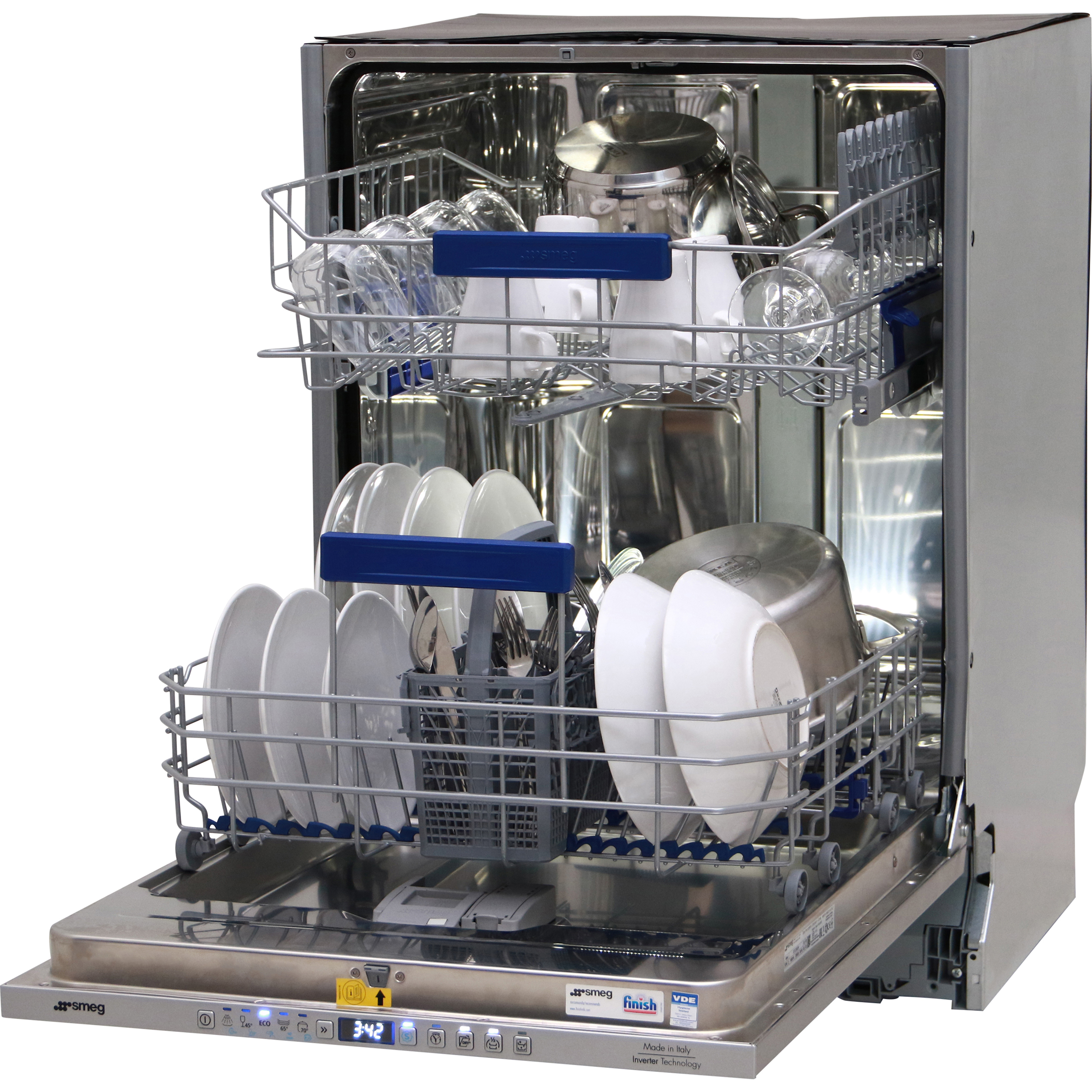 Smeg STL252CH - Vue de 3/4, porte ouverte